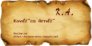 Kovács Arnó névjegykártya